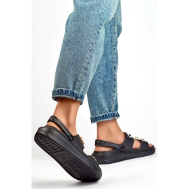 Sandálias femininas com enfeites JHC3071B, pretas preto 1 Sandálias femininas com enfeites JHC3071B, pretas preto 1