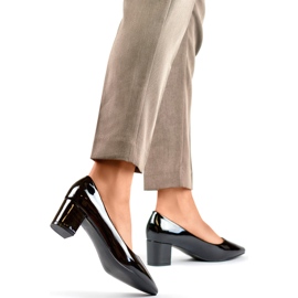 Bombas femininas patenteadas CIC-312B, pretas preto 1