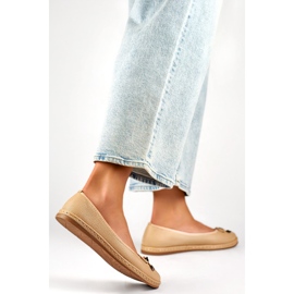 Sapatilhas femininas com laço GD-XR392A-BE bege 1 Sapatilhas femininas com laço GD-XR392A-BE bege 1