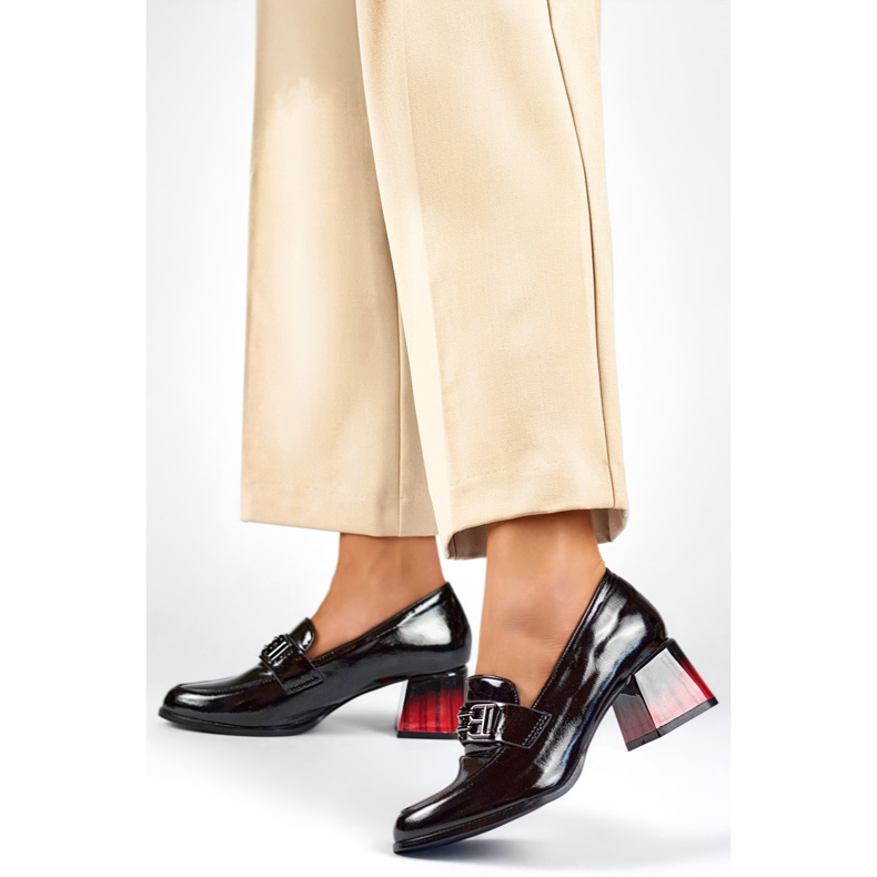 Bombas lacadas com decoração GD-FL478-B Preto 1