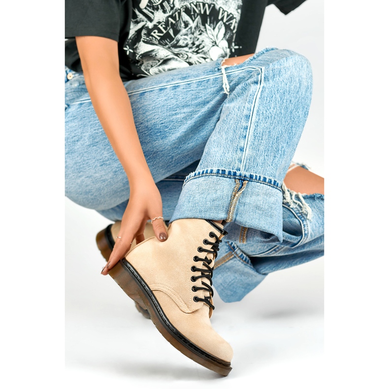 Botas de trabalho femininas H1080BE bege 1 Botas de trabalho femininas H1080BE bege 1