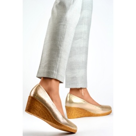 Bombas de cunha femininas GD-651A-L.GO dourado 1