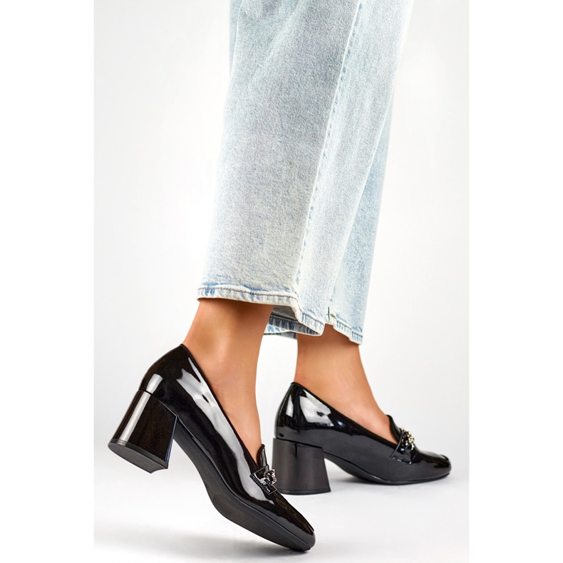 Bombas patenteadas femininas 24-58242B preto 1