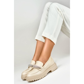 Sapatos femininos com decoração 7961BE bege 1