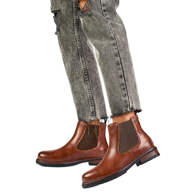 Botas Chelsea Modelo GD-WL71C Marrom/Camelo - PRIMO castanho 1