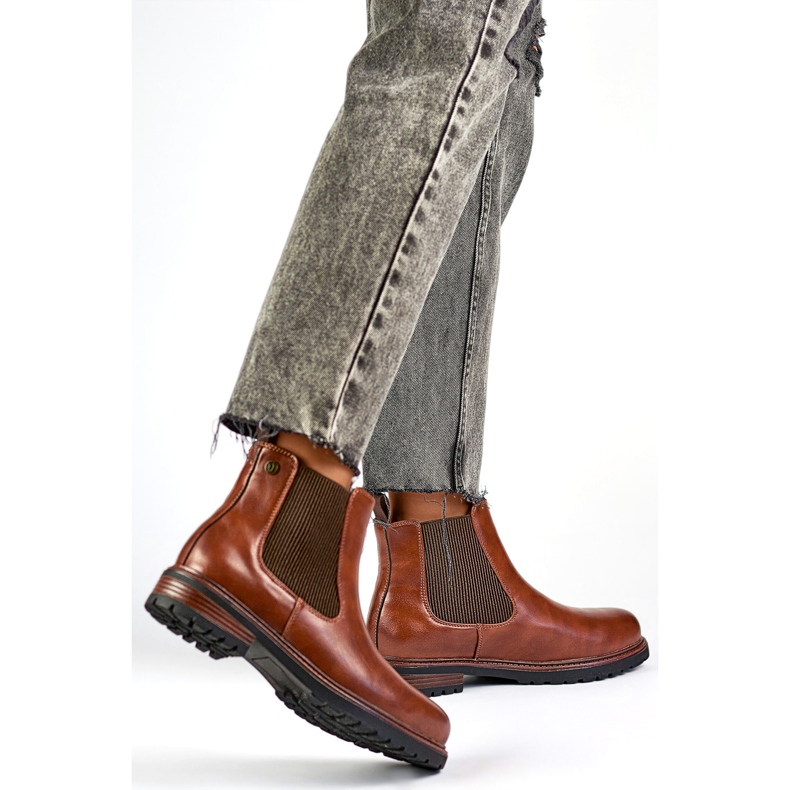 Botas Chelsea Modelo GD-WL71C Marrom/Camelo - PRIMO 2
