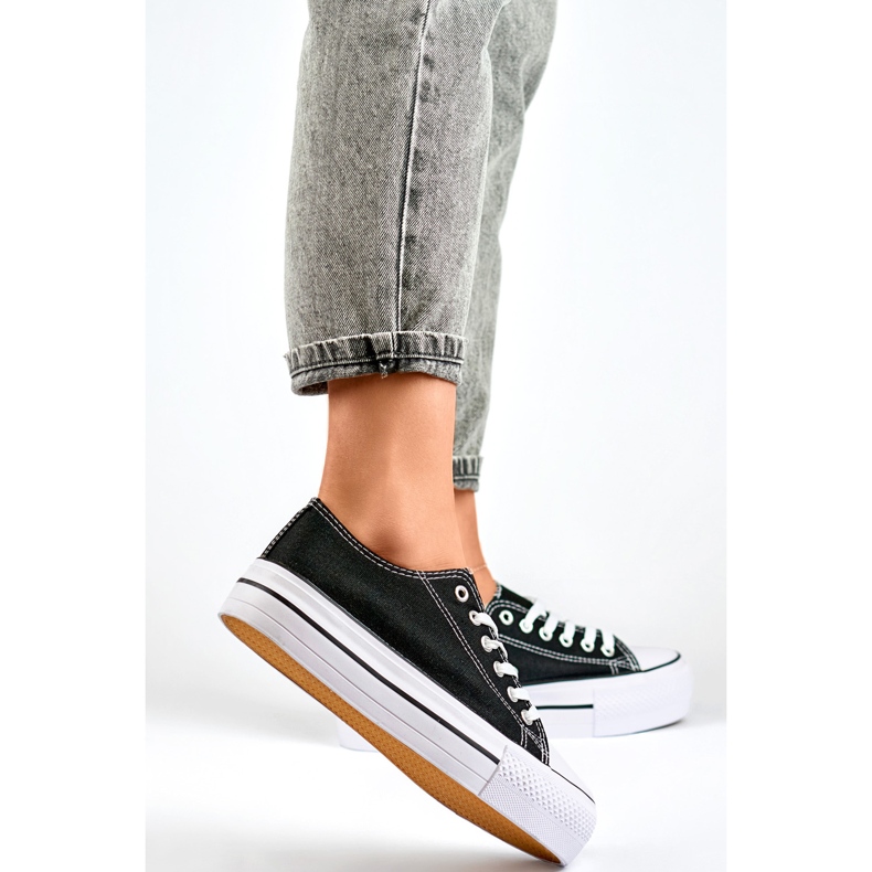 Tênis plataforma feminino QY832B preto 1