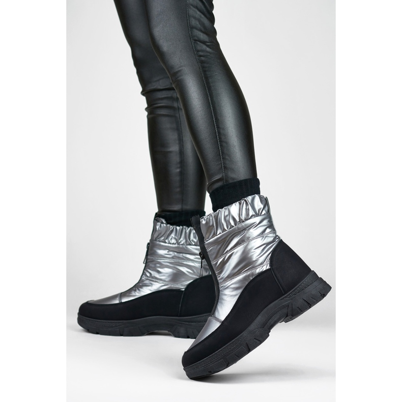 Botas de neve modelo 3555-4-G Preto/Prata - PRIMO cinza 1