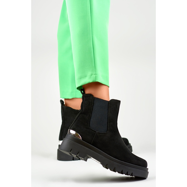 Botas Chelsea Femininas XJ-351B preto 1