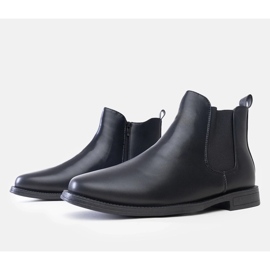 Botas Chelsea masculinas pretas com inserto elástico, couro ecológico Fernand preto 1
