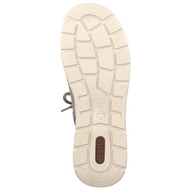 Botins femininos impermeáveis ​​de couro bege Rieker L7701-24 2