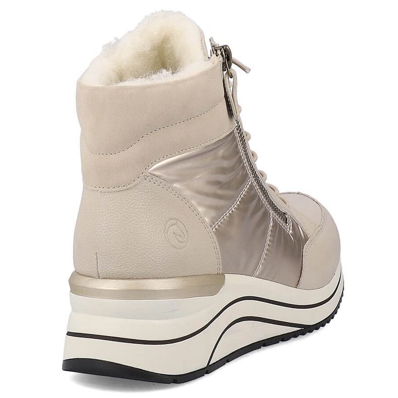 Botas femininas com isolamento de couro, bege Remonte D0T72-60 1