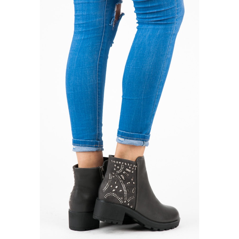 Vices Botas com Cristais cinza 2