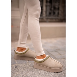 Botas femininas de neve com plataforma isoladas com pele, verde, Remenia 2