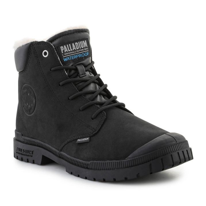 Sapatos Palladium sp20 Cuff Couro Impermeável Wl 79067-008-M preto 1