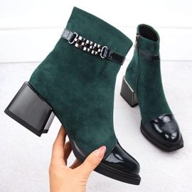 Botins D&amp;A S.Barski com salto decorativo Premium Collection W MR880-018 OLI269B verde 1