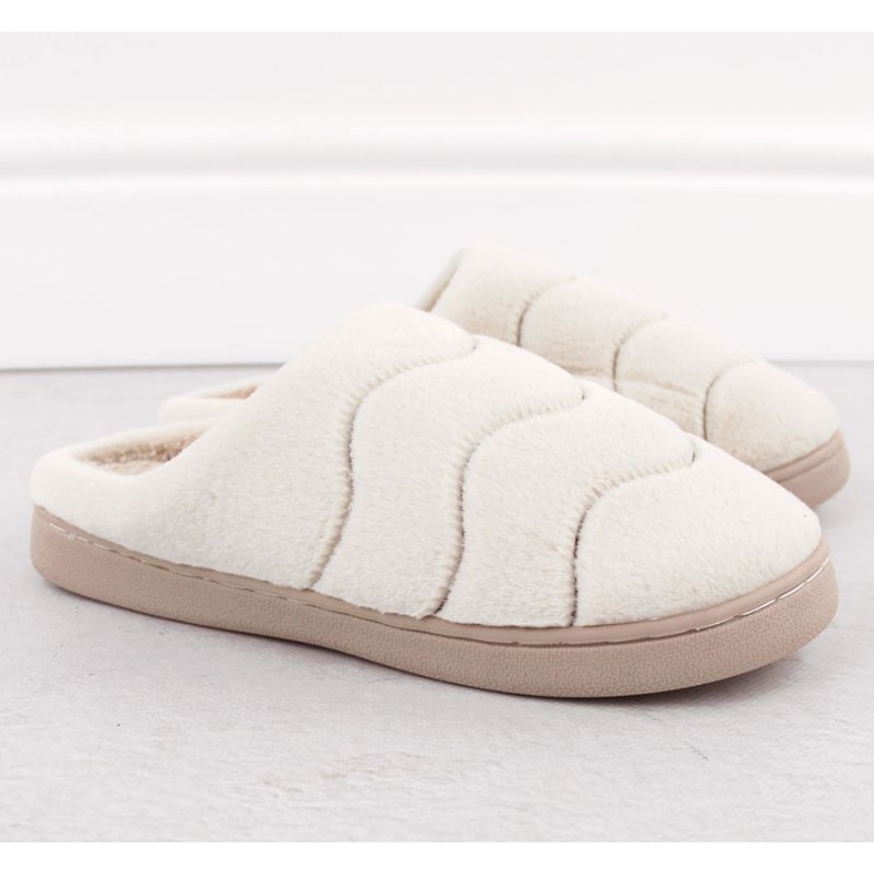 Chinelos de pele Unisoft W 6622 EVE466B bege 2