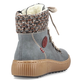 Botins femininos com isolamento, azul, Rieker Z6648-14 1 Botins femininos com isolamento, azul, Rieker Z6648-14 1