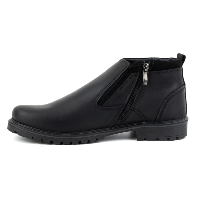 Olivier Botas Chelsea masculinas de couro, isoladas, 140GT, pretas preto 1
