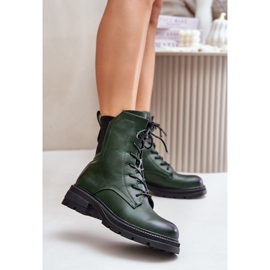 Jezzi Botas de trabalho isoladas com zíper, Leairae Verde 2 Jezzi Botas de trabalho isoladas com zíper, Leairae Verde 2