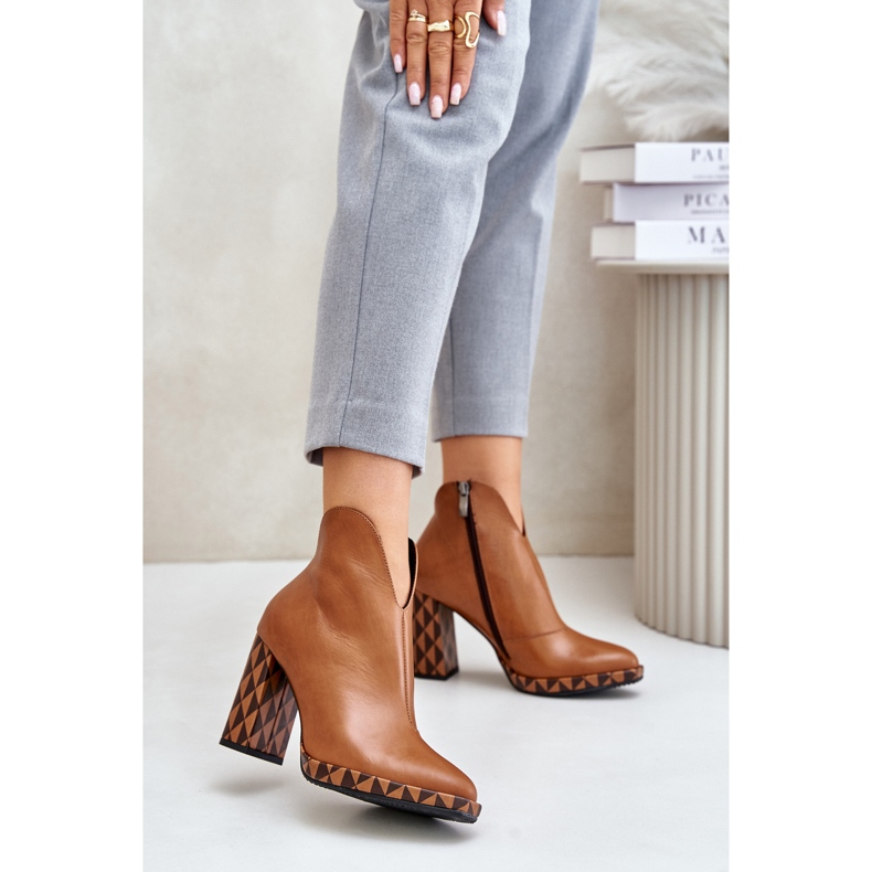 Botins de couro Laura Messi 2836 Marrom castanho 2