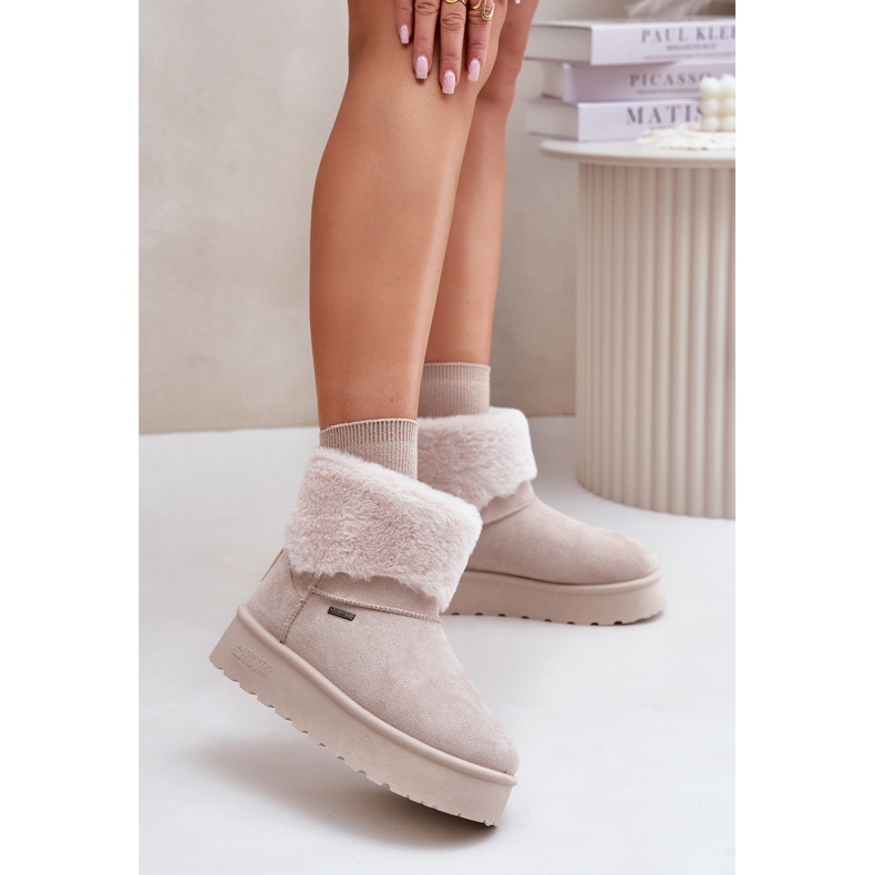 Botas de neve com plataforma e pêlo Big Star OO274A107 bege claro 2 Botas de neve com plataforma e pêlo Big Star OO274A107 bege claro 2