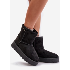 Botas femininas de neve com plataforma alta Big Star OO274898 pretas preto 1