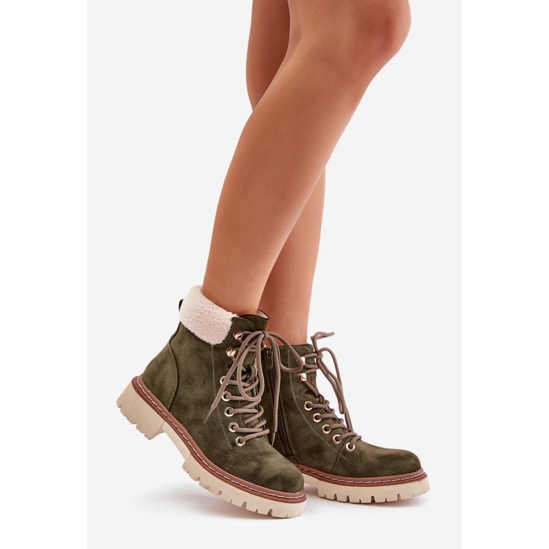 Botas femininas isoladas com zíper, Verde Ferelia 1