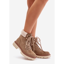 Botas femininas isoladas com zíper cáqui Ferelia bege 1