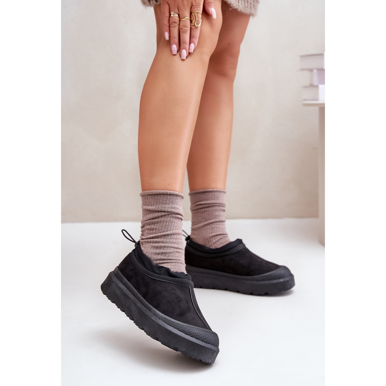 Botas femininas de neve com plataforma e cano baixo Izamine preto 2