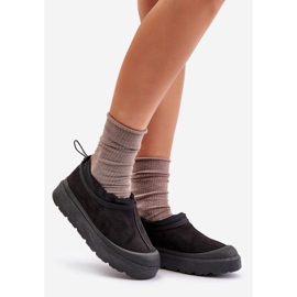 Botas femininas de neve com plataforma e cano baixo Izamine preto 1
