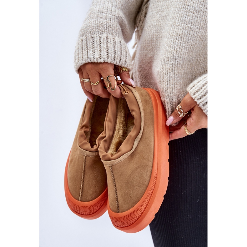 Camel Izamine Botas femininas de neve com plataforma e cano baixo marrom 2