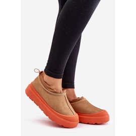 Camel Izamine Botas femininas de neve com plataforma e cano baixo castanho 1