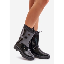 Botas Wellington femininas com punho preto Ellatiel preto 1