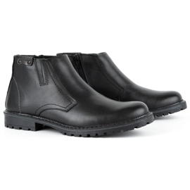 Olivier Botas masculinas isoladas com Lã 815, face preta preto 2