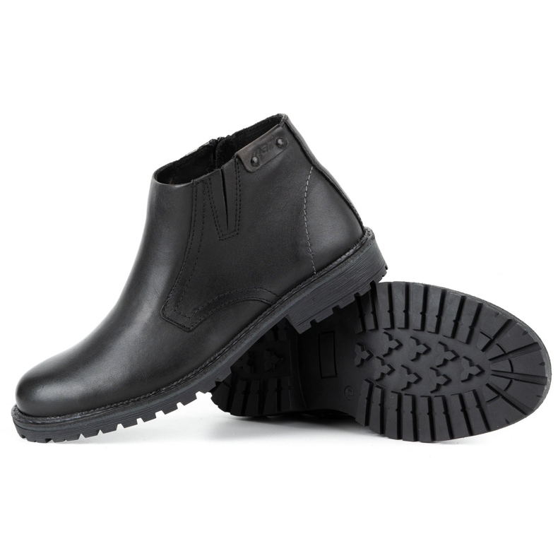 Olivier Botas masculinas isoladas com Lã 815, face preta preto 3