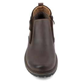 Olivier Botas Chelsea masculinas de couro, isoladas, 140GT, marrom escuro castanho 1