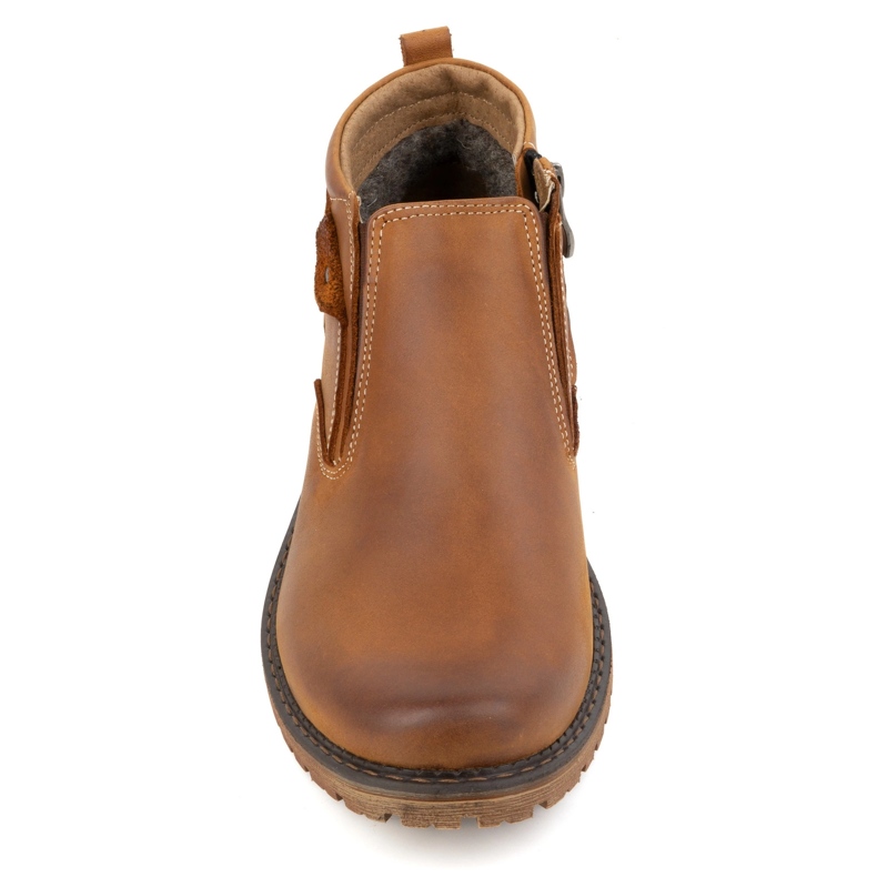Olivier Botas masculinas, couro, isoladas, 140GT, vermelhas laranja 1