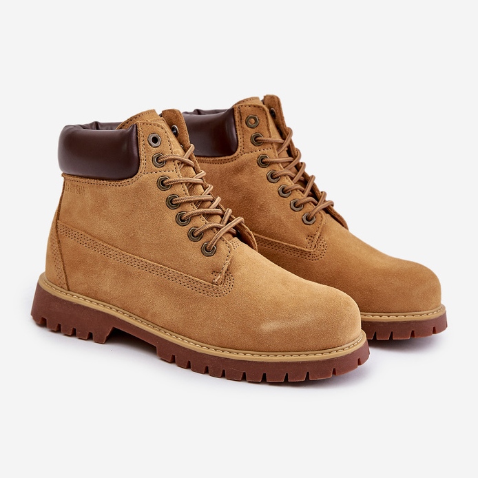 Botas masculinas com isolamento de camurça Big Star OO174136 HI-POLY System Camel castanho 1