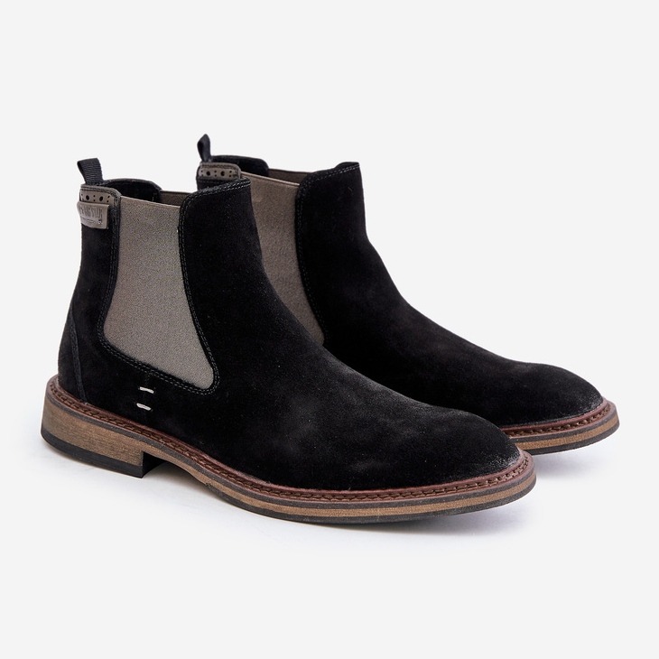 Botas Chelsea masculinas de camurça Big Star OO174154 pretas preto 1