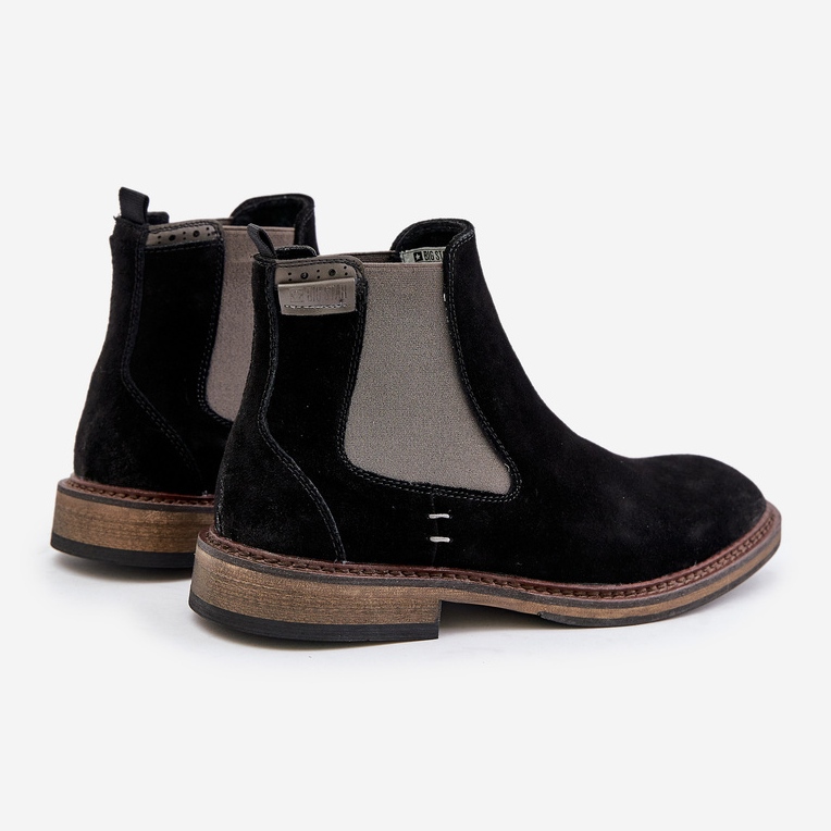 Botas Chelsea masculinas de camurça Big Star OO174154 pretas preto 2