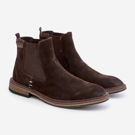 Botas Chelsea de camurça masculina Big Star OO174155 marrom 1