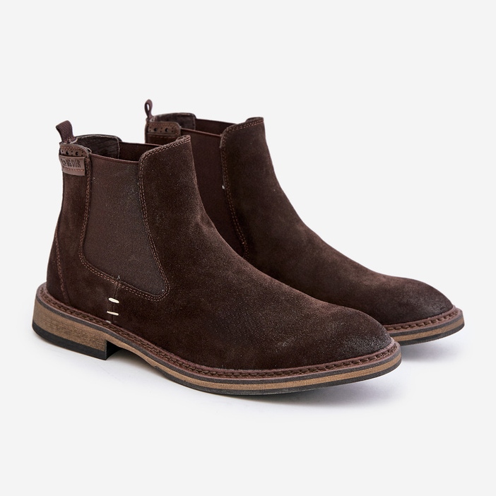 Botas Chelsea de camurça masculina Big Star OO174155 marrom 1