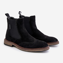 Botas Chelsea masculinas de camurça Big Star OO174192 pretas preto 1