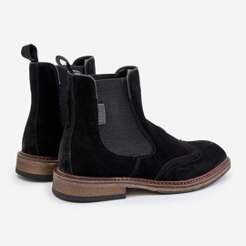 Botas Chelsea masculinas de camurça Big Star OO174192 pretas preto 2