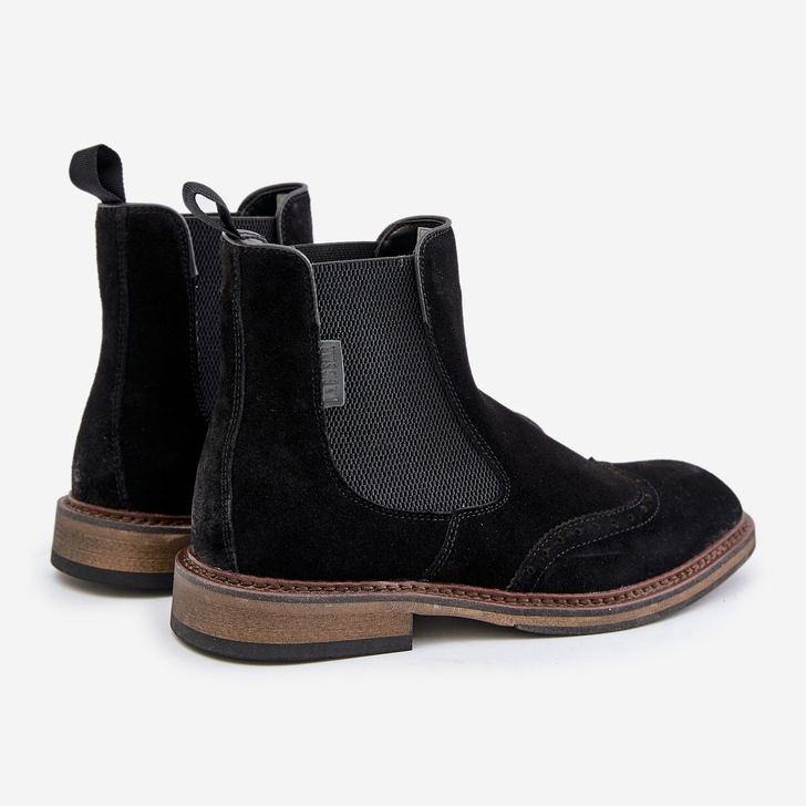 Botas Chelsea masculinas de camurça Big Star OO174192 pretas preto 2