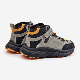 Calçados infantis de trekking com isolamento de velcro Big Star OO374181 cáqui verde 2