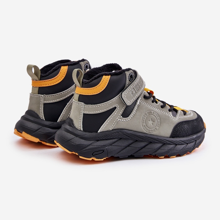 Calçados infantis de trekking com isolamento de velcro Big Star OO374181 cáqui verde 2