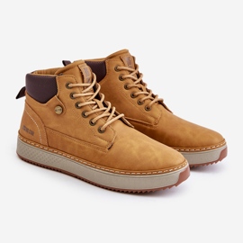Botas masculinas com cordões Big Star OO174561 Hi-Poly System Camel marrom 1
