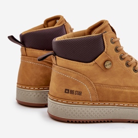 Botas masculinas com cordões Big Star OO174561 Hi-Poly System Camel marrom 2